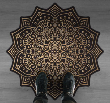 Alfombra vinílica mandala superposición intrincada - TenVinilo