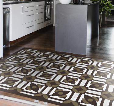 Alfombra vinílica hidráulica disposición geométrica - TenVinilo