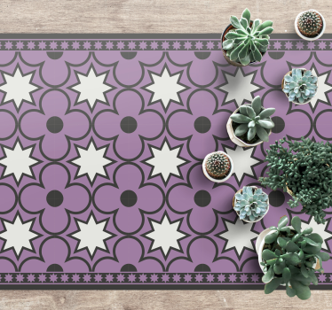 Alfombra vinílica hidráulica con motivo estrellado - TenVinilo
