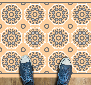 Alfombra vinílica hidráulica motivo de mandala geométrico - TenVinilo