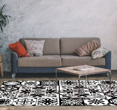 Alfombra vinílica hidráulica diseño geométrico español - TenVinilo