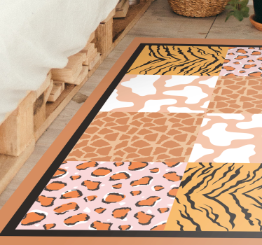 Alfombra vinilo azulejos estampados animales - TenVinilo