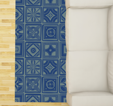 Alfombra vinílica hidráulica geométrico decorativo - TenVinilo