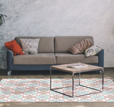 Alfombras vinilo azulejos mandala rosa - TenVinilo