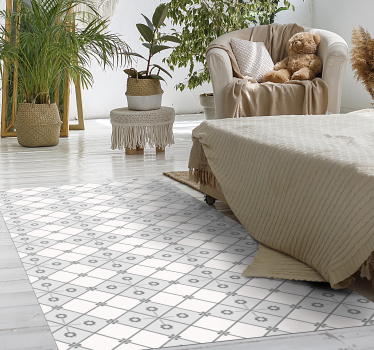Alfombra vinilo azulejos mosaico gris - TenVinilo