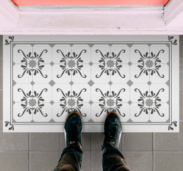 Alfombra vinílica hidráulica simetría ornamental - TenVinilo