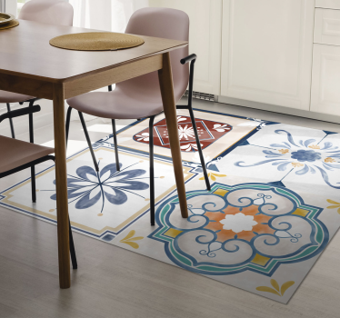 Alfombras vinilo cocina de azulejos vintage - TenVinilo
