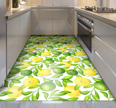 Alfombra vinilo cocina limas y limones - TenVinilo