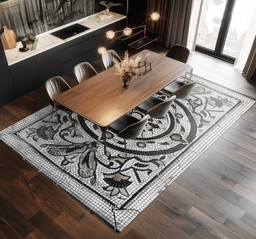 Alfombra vinílica comedor diseño art nouveau - TenVinilo