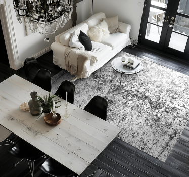 Alfombra vinílica comedor gris descolorido - TenVinilo