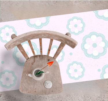 Alfombra vinilo flores Patrón rosa shabby chic - TenVinilo