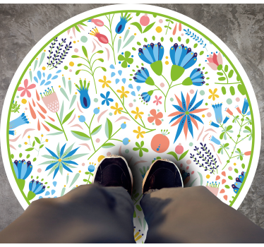 Alfombra vinilo flores Símbolos tradicionales de flores polacas - TenVinilo