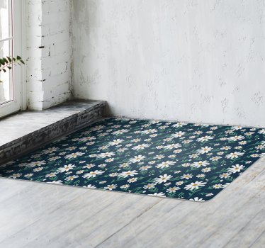 Alfombra vinílica flores superficie del patrón de margarita - TenVinilo