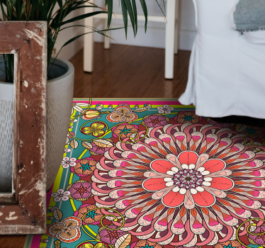 Alfombra vinilo geométrica de mandala - TenVinilo