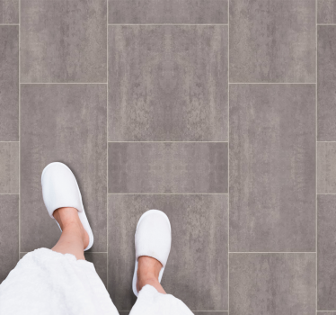 Alfombra vinilo hidráulica Azulejos cuadrados de piedra gris - TenVinilo
