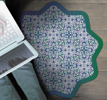 Alfombra vinílica hidráulica intrincado diseño de azulejos - TenVinilo