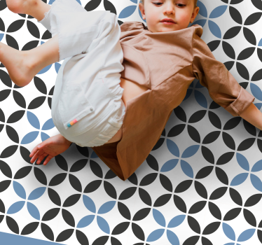 Alfombra vinilo hidráulica Líneas diagonales blancas con formas n - TenVinilo