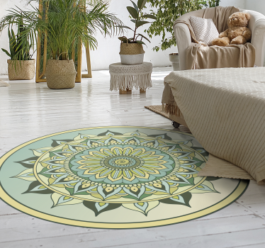 Alfombra vinilo mandala color verde - TenVinilo