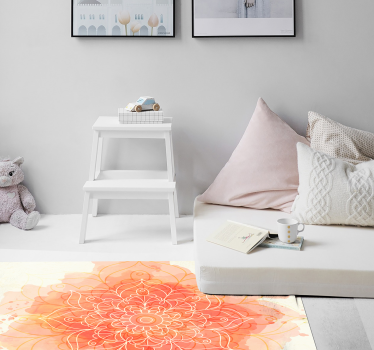 Alfombra vinilo mandala flor de loto - TenVinilo