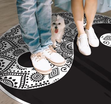 Alfombra vinilo mandala yin yang - TenVinilo