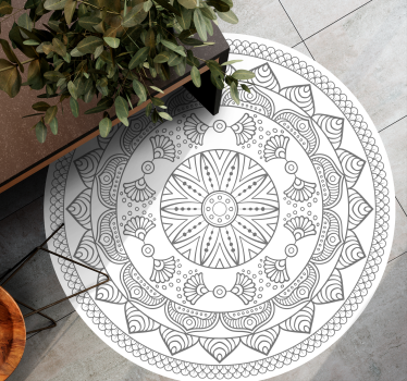 Alfombra vinílica mandala patrón de mandala circular - TenVinilo
