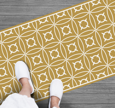 Alfombras vinílica mosaico azulejos dorados - TenVinilo