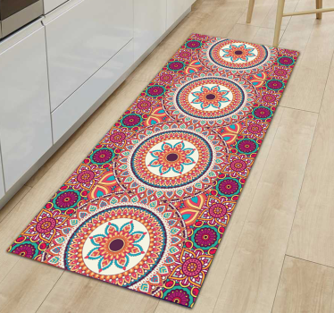 Alfombras vinilo mosaico mandalas rojos - TenVinilo