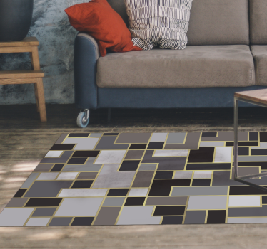 Alfombra vinilo mosaico rectángulos grises - TenVinilo
