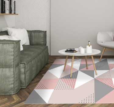 Alfombra vinílica comedor nórdica triángulos pastel - TenVinilo
