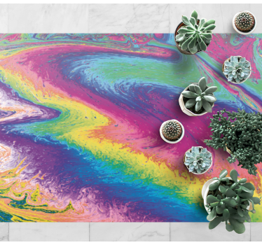 Alfombra vinilo textura Arcoiris de mármol - TenVinilo
