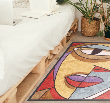Alfombras de vinilo modernas Cara geométrica de arte moderno - TenVinilo