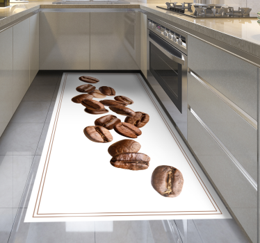 Alfombra vinílica cocina granos de café - TenVinilo