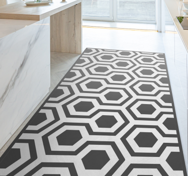 Alfombra hidráulica vinílica azulejos grises - TenVinilo