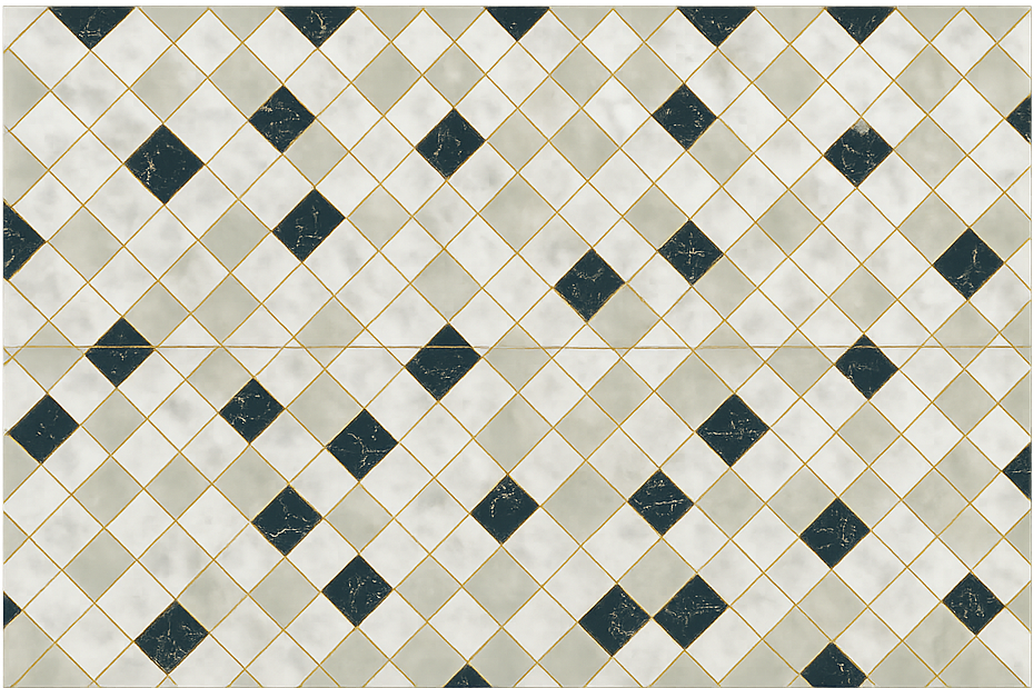 Alfombra vinílica salón baldosas de cemento en tonos grises - TenVinilo