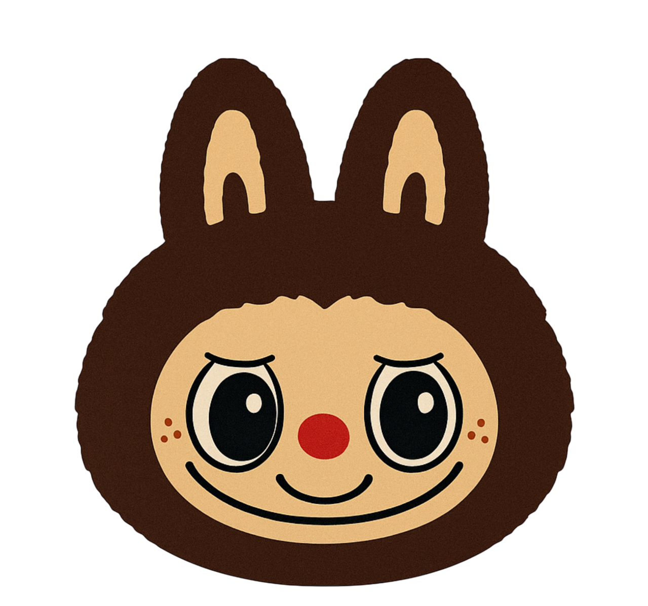 Alfombra vinílica infantil diseño de labubu marrón - TenVinilo