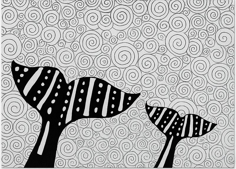 Alfombra de vinilo para cocina ballenas nadadoras - TenVinilo