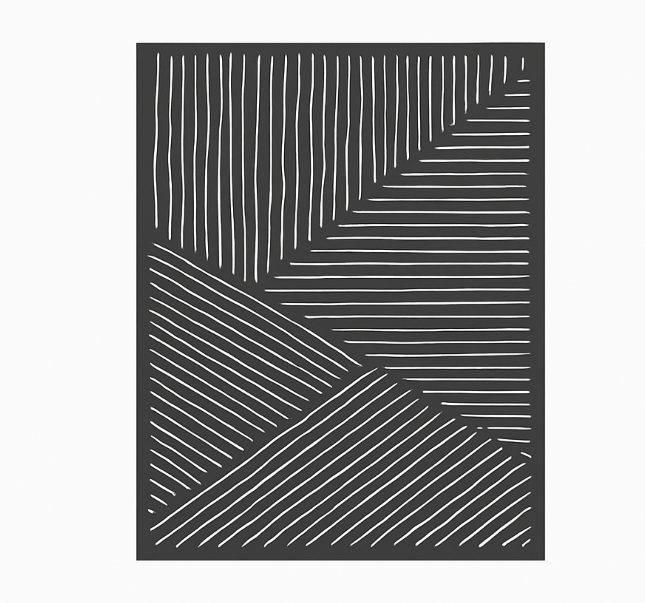 Alfombra de vinilo para cocina líneas onduladas blancas - TenVinilo