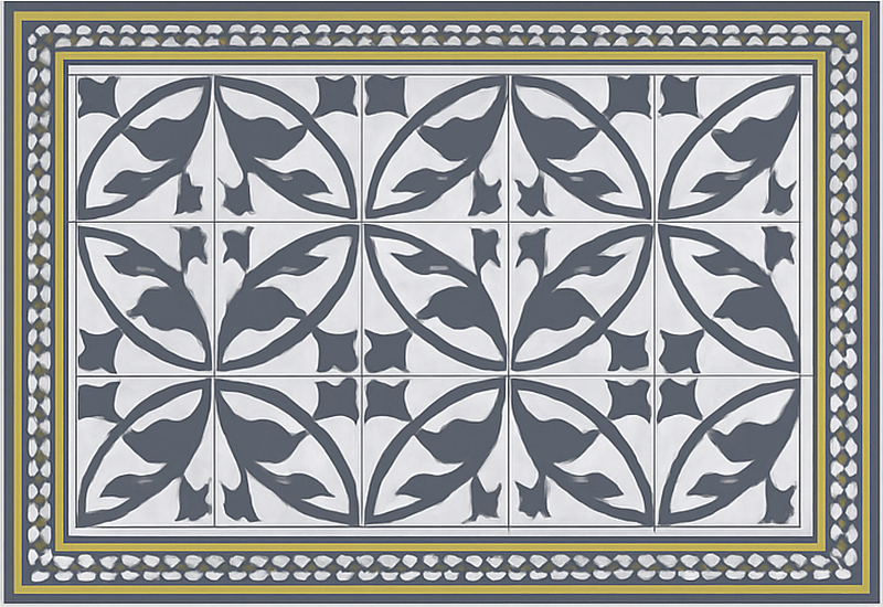 Alfombra vinílica salón estilo encaústico - TenVinilo