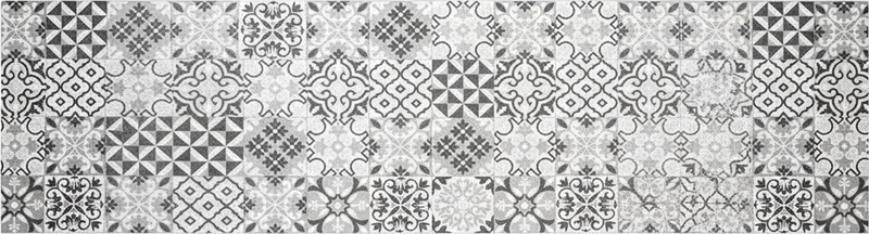 Alfombra de vinilo para cocina mosaico gris intrincado - TenVinilo