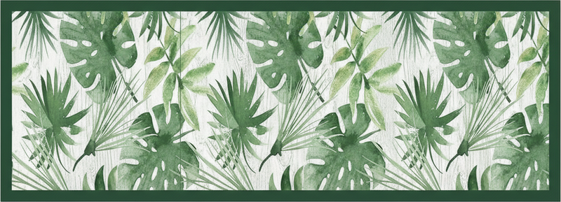 Alfombra de vinilo para cocina hojas tropicales acuareladas - TenVinilo