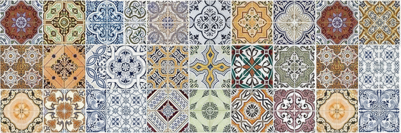 Alfombra de vinilo para cocina patchwork mediterráneo - TenVinilo