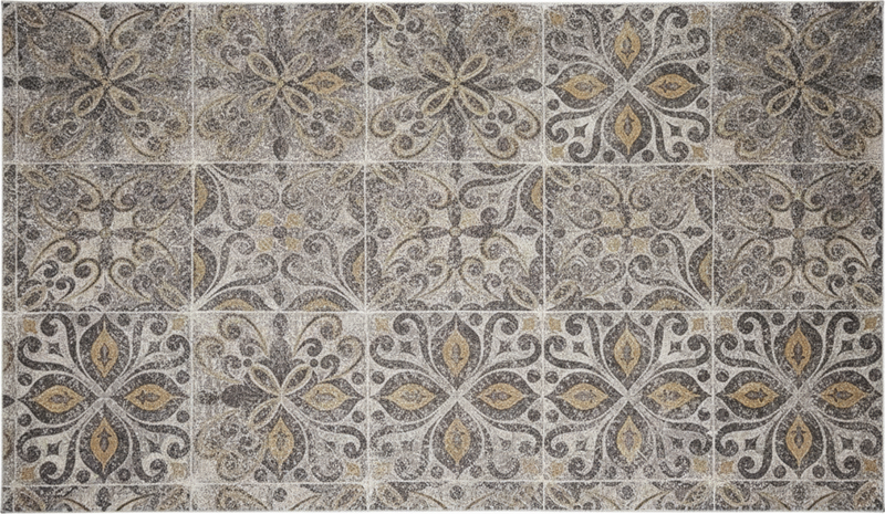 Alfombra de vinilo para cocina arabesco ornamental carbón - TenVinilo