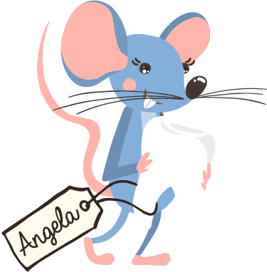 Alfombra vinílica animales ratón azul con nombre - TenVinilo