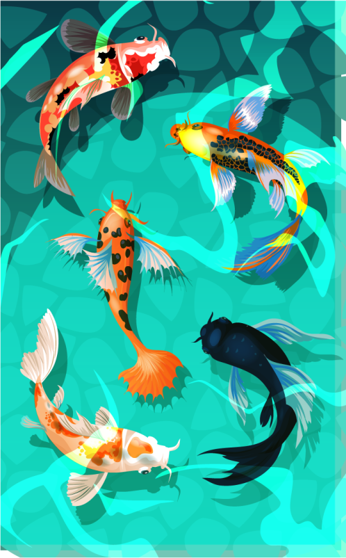 Alfombra vinílica animales ducha koi - TenVinilo