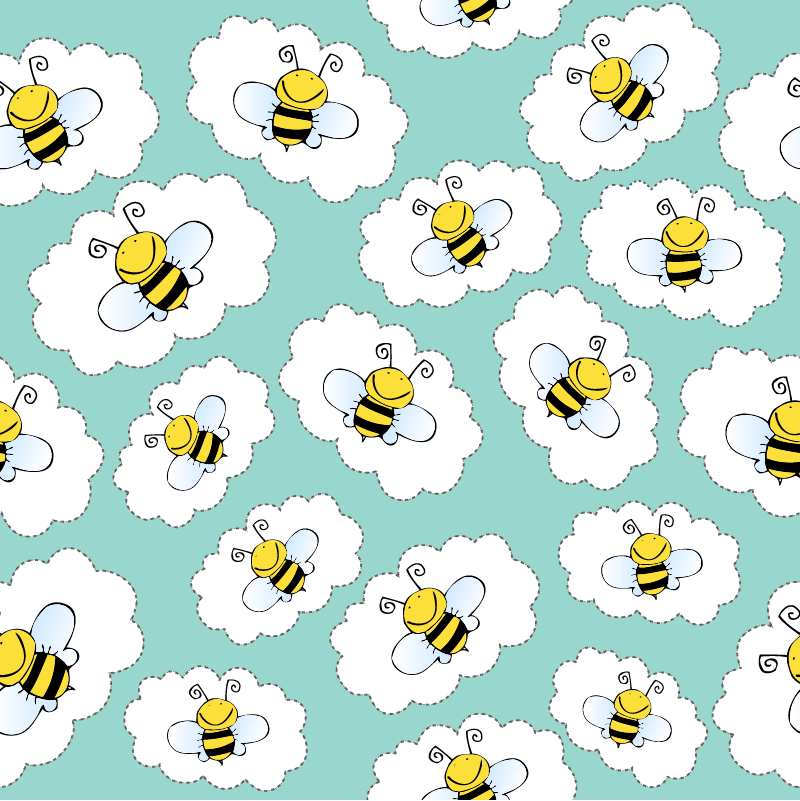 Alfombra vinílica animales árboles y abejas - TenVinilo