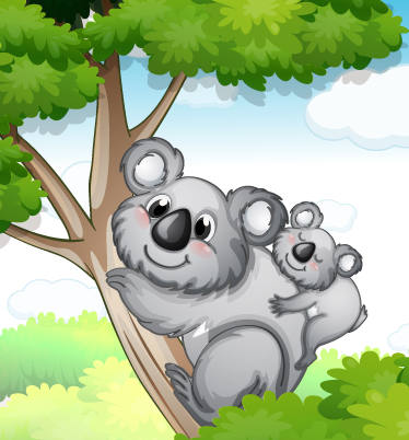 Alfombra vinílica animales koala madre e hijo - TenVinilo
