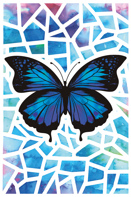Alfombra vinílica animales patrón de mariposas trendy - TenVinilo