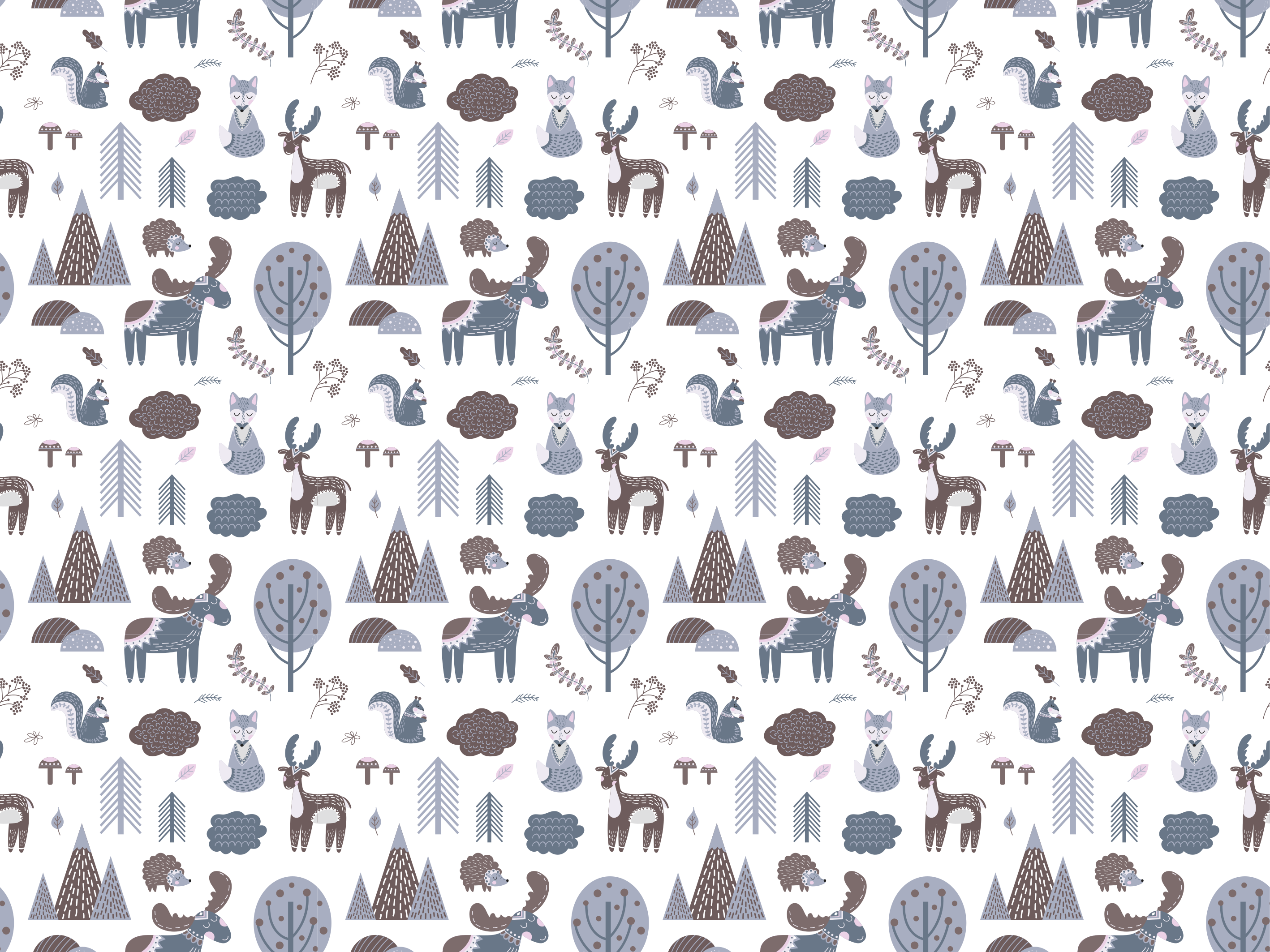 Alfombra vinílica animales gris nórdico - TenVinilo