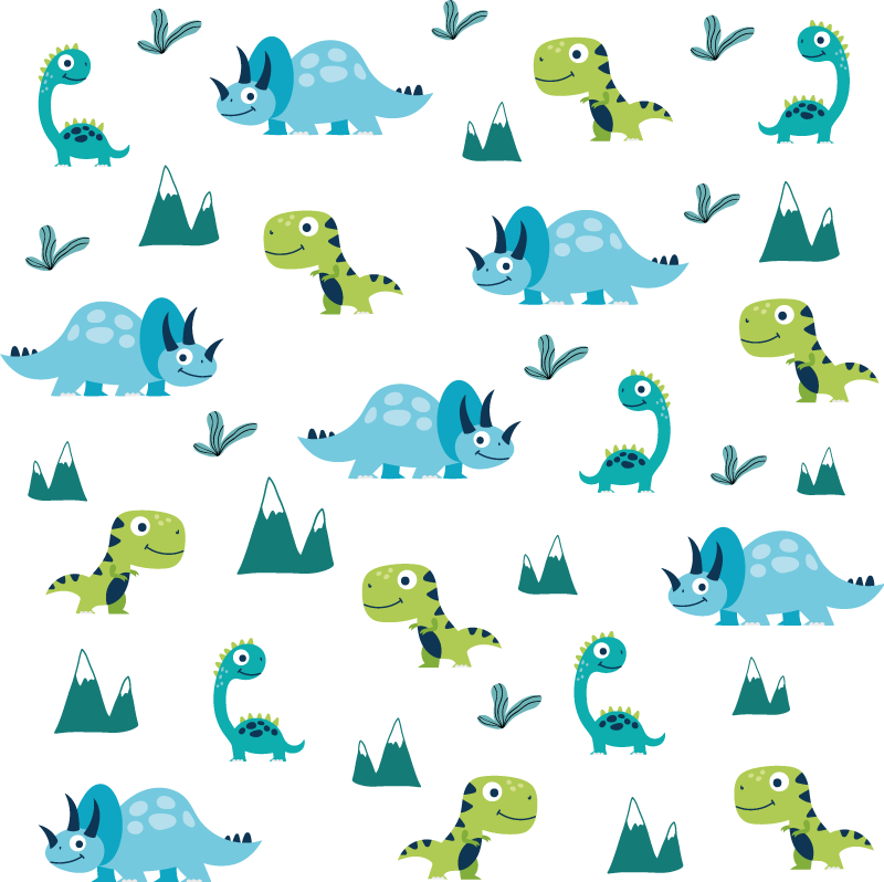Alfombra vinílica animales set de montaña dinosaurios - TenVinilo