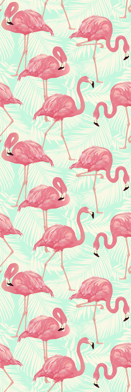 Alfombra vinílica animales flamencos dibujados - TenVinilo